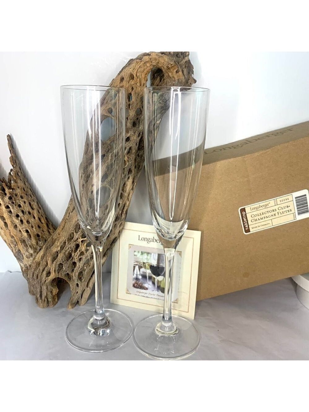 LONGABERGER Collectors Club Champagne Flutes Glasses
